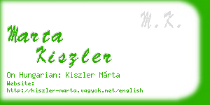 marta kiszler business card