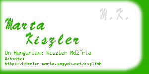 marta kiszler business card